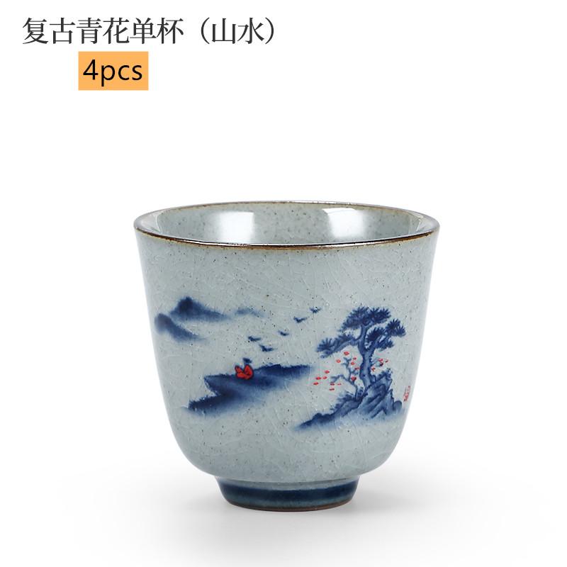 4Pcs Ceramic Zen Tea Cup Set Retro Blue and White Porcelain Teacup Small Tea Bowl Home Beauty Master Cup Chinese Tea Accessories 5x5cm 50ml
4Pcs Ceramic Zen Tea Cup Set Retro Blue and White Porcelain Teacup Small Tea Bowl Home Beauty Master Cup Chinese Tea Accessories 5x5cm 50ml