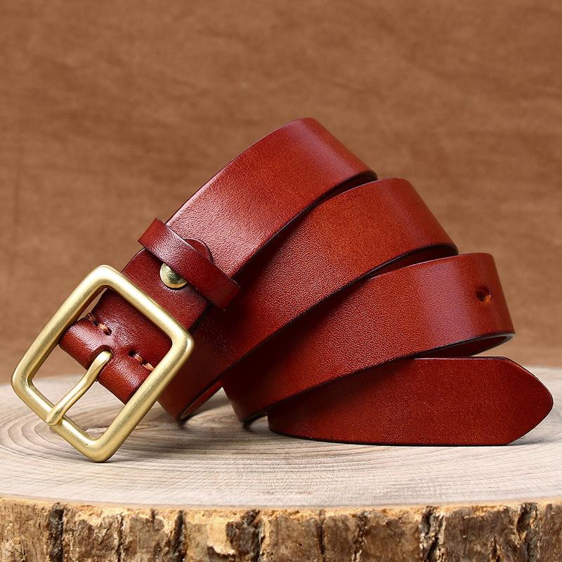 Женский кожаный ремень, простой, модный, трендовый, латунная пряжка, натуральная кожа, глянцевая, чистая коровья кожа, повседневный, универсальный, подходящий к джинсам ремень 115cm