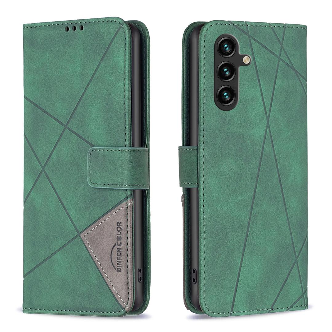 For Samsung Galaxy M36 5G Phone Case BINFEN COLOR Wallet Stand Geometry Imprinted Leather Cover Green
For Samsung Galaxy M36 5G Phone Case BINFEN COLOR Wallet Stand Geometry Imprinted Leather Cover Green