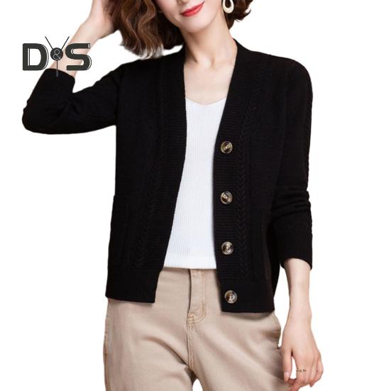 Женский вязаный кардиган на весну и осень, с v-образным вырезом и пуговицами, с длинными рукавами, сплошной цвет, женское пальто среднего возраста, топ, уличная одежда XL чёрный
Женский вязаный кардиган на весну и осень, с v-образным вырезом и пуговицами, с длинными рукавами, сплошной цвет, женское пальто среднего возраста, топ, уличная одежда XL чёрный