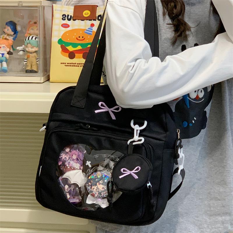 Japanese transparent pain bag ins wind messenger bag women s large-capacity shoulder bag cute junior high school student tote bag tide single bag чорний
Japanese transparent pain bag ins wind messenger bag women s large-capacity shoulder bag cute junior high school student tote bag tide single bag чорний
