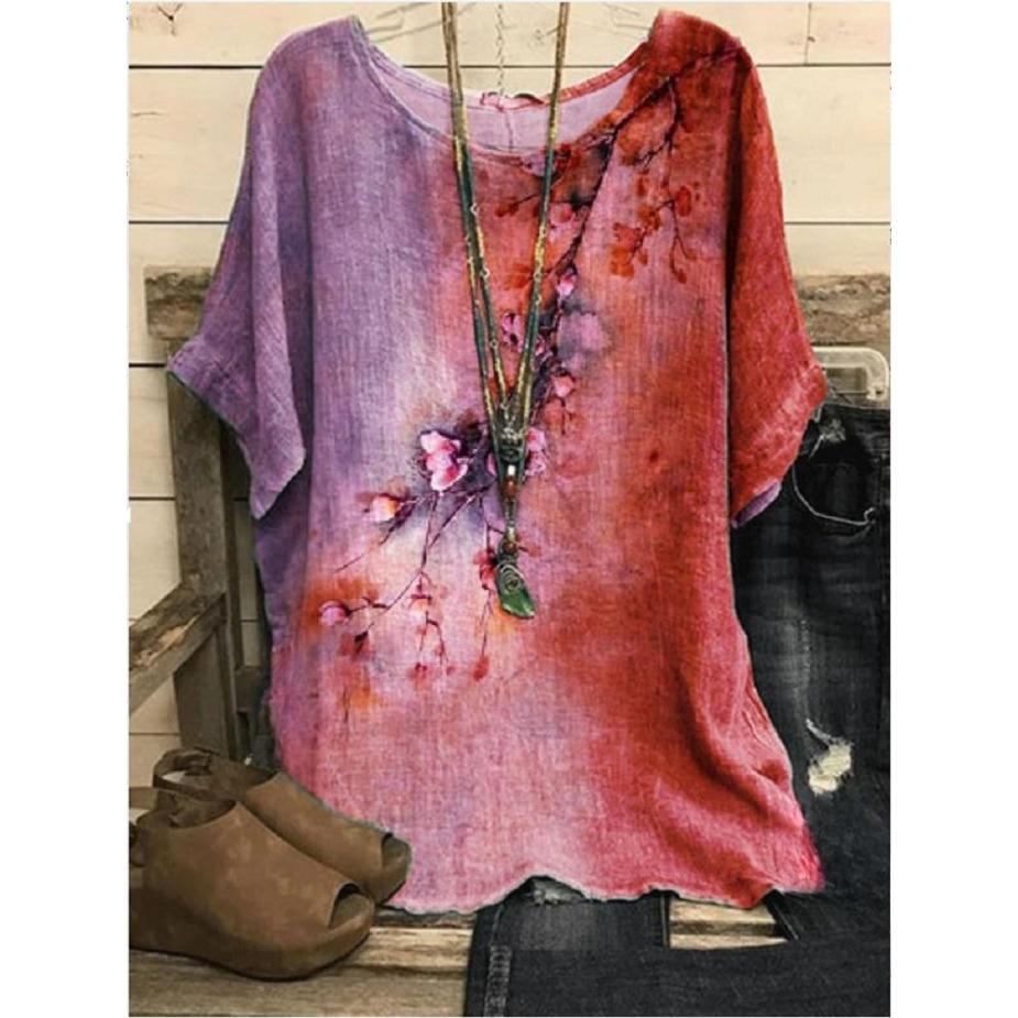 Contrast Color Floral Women Casual 3d Printed T-shirt Vintage Loose Short Sleeve Tee Plus Size Spring Summer Tops 6XL коричневий
Contrast Color Floral Women Casual 3d Printed T-shirt Vintage Loose Short Sleeve Tee Plus Size Spring Summer Tops 6XL коричневий
