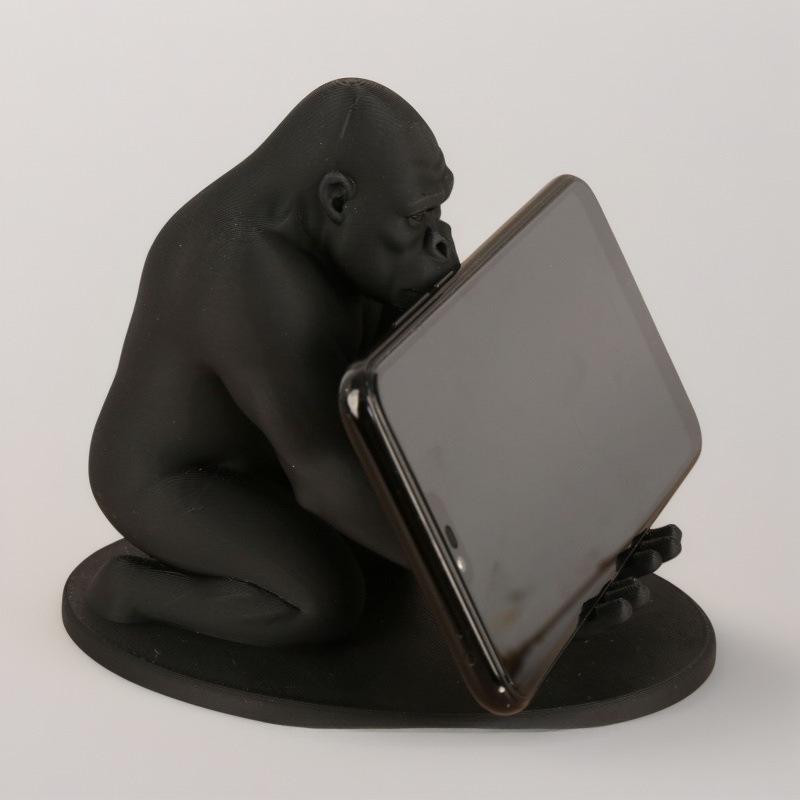 3D Printed Gorilla Phone Holder - Matte Black, Fun & Creative Design Gorilla Stand
3D Printed Gorilla Phone Holder - Matte Black, Fun & Creative Design Gorilla Stand