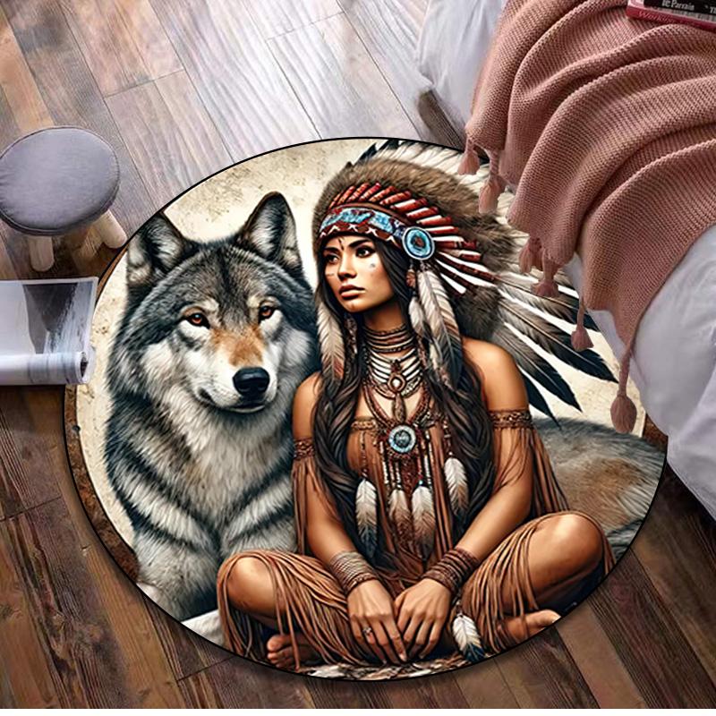 1Pc Apache Chief Circular Print Rug - home decoration Carpet For Living Room Bedroom Flooring Computer Chair Area Rug 80x80cm( 31x31in)
1Pc Apache Chief Circular Print Rug - home decoration Carpet For Living Room Bedroom Flooring Computer Chair Area Rug 80x80cm( 31x31in)
