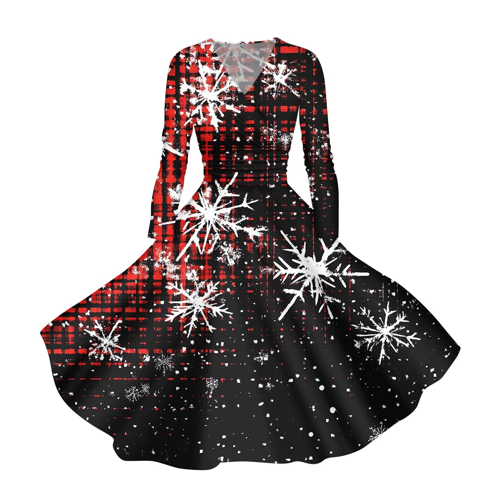 Жіноча повсякденна модна ретро-сукня з V-подібним вирізом і довгими рукавами з різдвяним принтом, осінь XXXXXL чорний
Жіноча повсякденна модна ретро-сукня з V-подібним вирізом і довгими рукавами з різдвяним принтом, осінь XXXXXL чорний