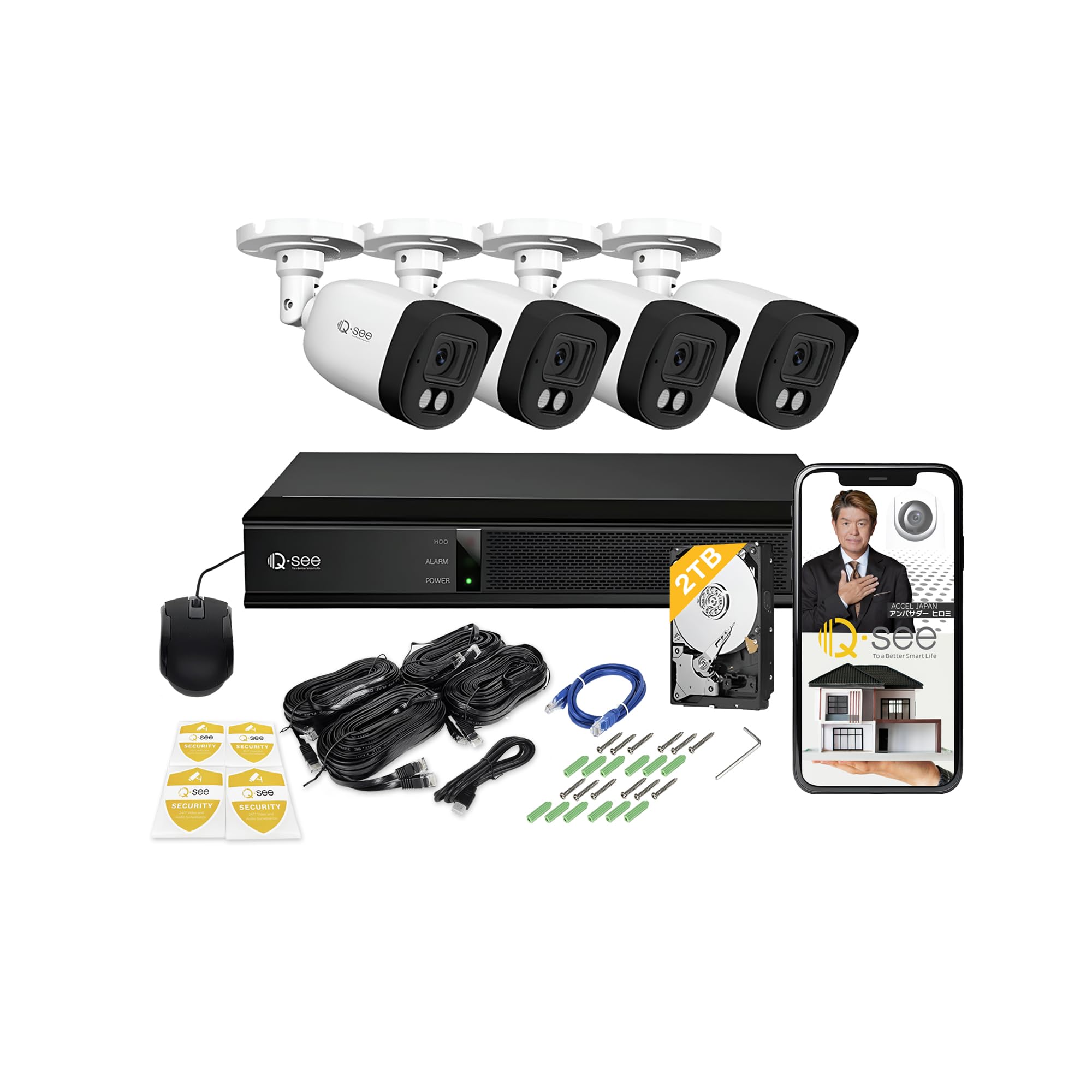Security Camera 8ch NVR Recorder Equipped with 2TB Equipped with Spotlight IP67 Specification Outdoor Indoor PoE 5MP Security Camera Set of 4
Security Camera 8ch NVR Recorder Equipped with 2TB Equipped with Spotlight IP67 Specification Outdoor Indoor PoE 5MP Security Camera Set of 4