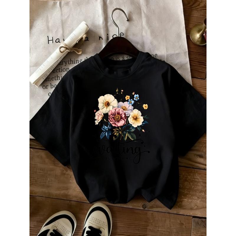 Womens Floral Bouquet Waiting Print Tee Black White Grey Soft Stretchy Fabric Round Neck Short Sleeve Comfortable Fit All Season 4XL
Womens Floral Bouquet Waiting Print Tee Black White Grey Soft Stretchy Fabric Round Neck Short Sleeve Comfortable Fit All Season 4XL