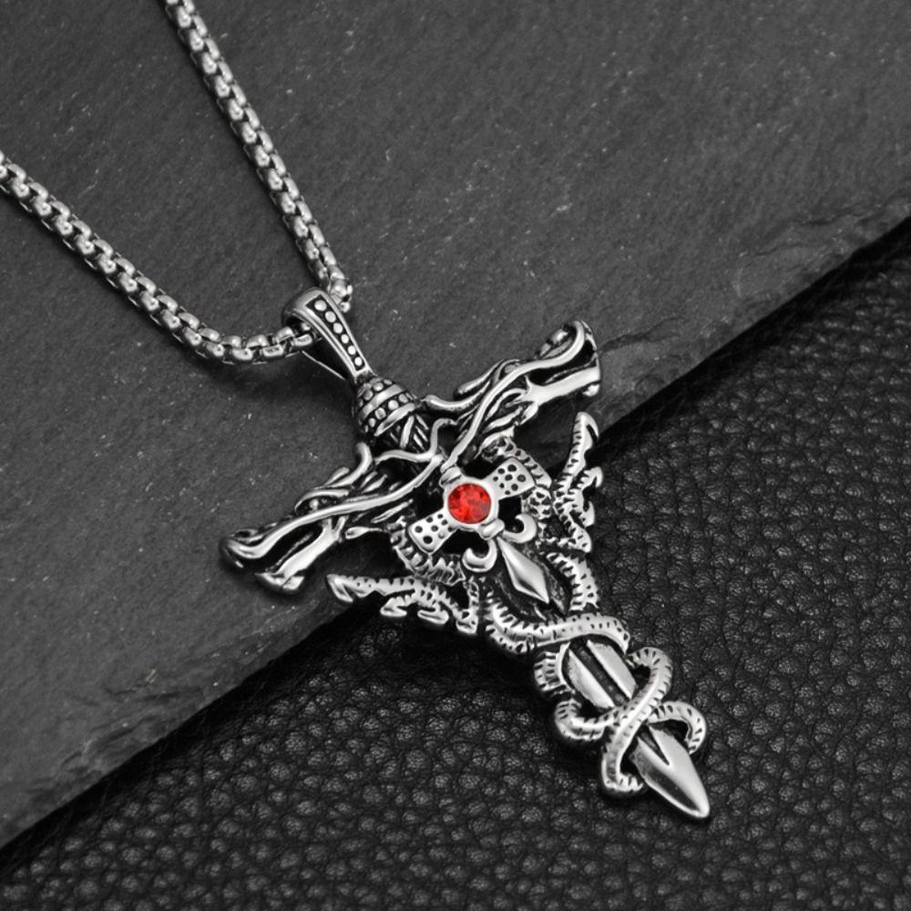 Cross Dragon Mens Retro Necklace Zinc Zinc Zinc Alloy Metal Pendant Personalized Punk Necklace Men серебряный
Cross Dragon Mens Retro Necklace Zinc Zinc Zinc Alloy Metal Pendant Personalized Punk Necklace Men серебряный
