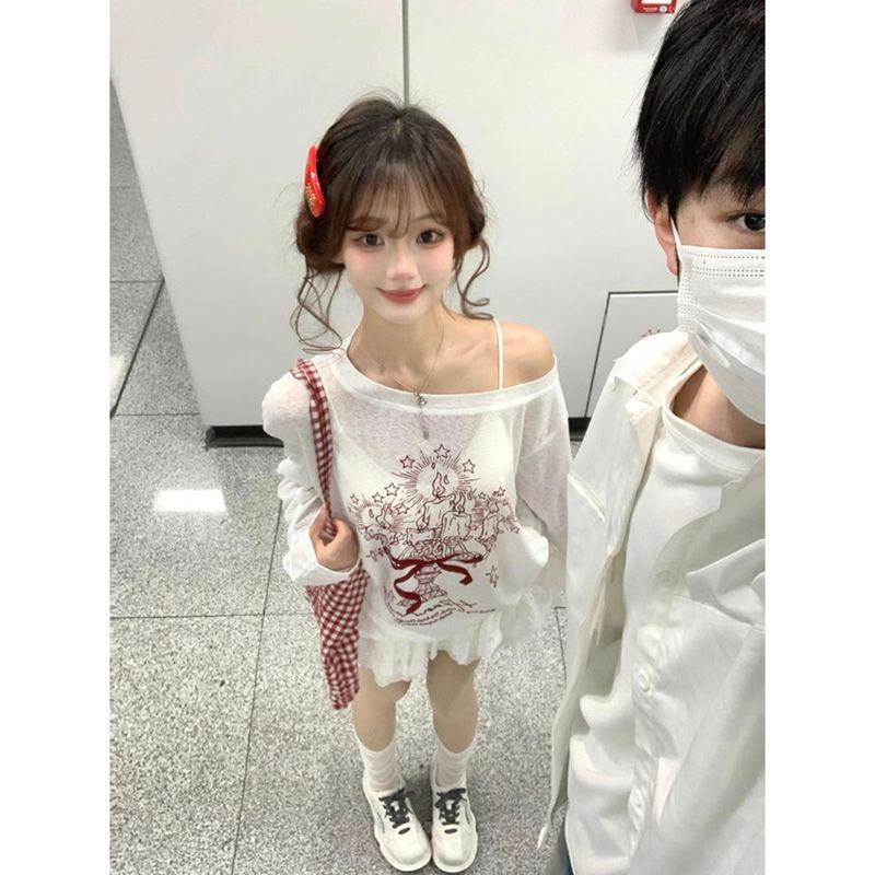 Graffiti One-Shoulder T-Shirt Cardigan – Women s Spring/Summer Sun Protection Loose Top (2025) XL
Graffiti One-Shoulder T-Shirt Cardigan – Women s Spring/Summer Sun Protection Loose Top (2025) XL