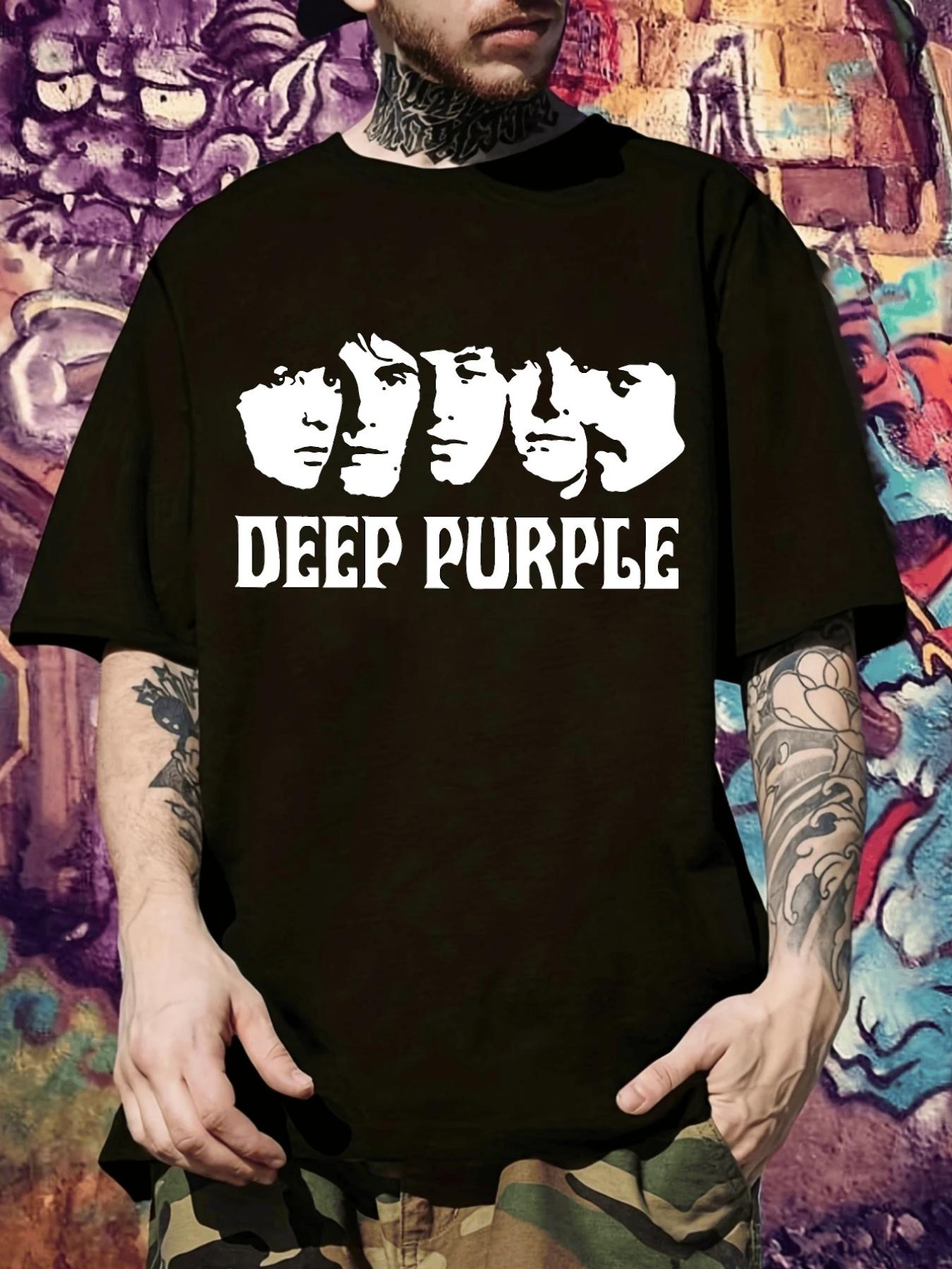 Vintage Rock Band Tee - Deep Purple Graphic T-shirt with Black & White Print - Soft Breathable Regular Fit Short Sleeve Shirt for Concerts S
Vintage Rock Band Tee - Deep Purple Graphic T-shirt with Black & White Print - Soft Breathable Regular Fit Short Sleeve Shirt for Concerts S