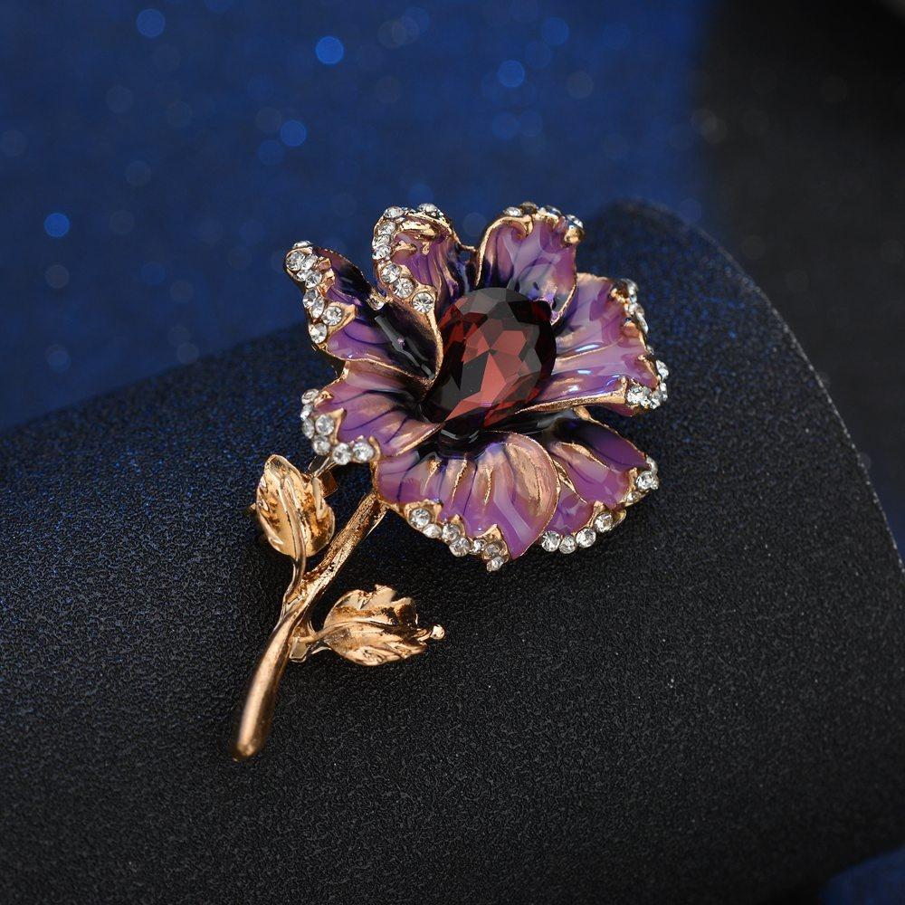 Elegant Colorful enamel flower brooch For woman gift Crystal rose flower woman party decoration Luxury Brooches pin
Elegant Colorful enamel flower brooch For woman gift Crystal rose flower woman party decoration Luxury Brooches pin