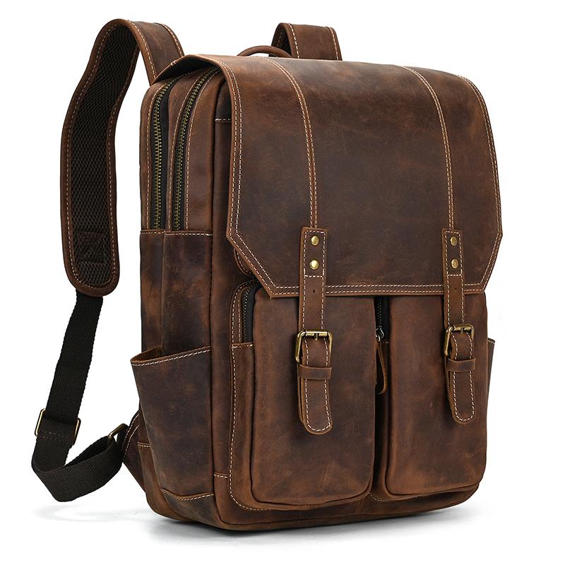 Vintage Fashion Leather Backpack Real Cowskin Backpacks Crazy Horse Leather Daypacks Men Male Leather Bag
Vintage Fashion Leather Backpack Real Cowskin Backpacks Crazy Horse Leather Daypacks Men Male Leather Bag