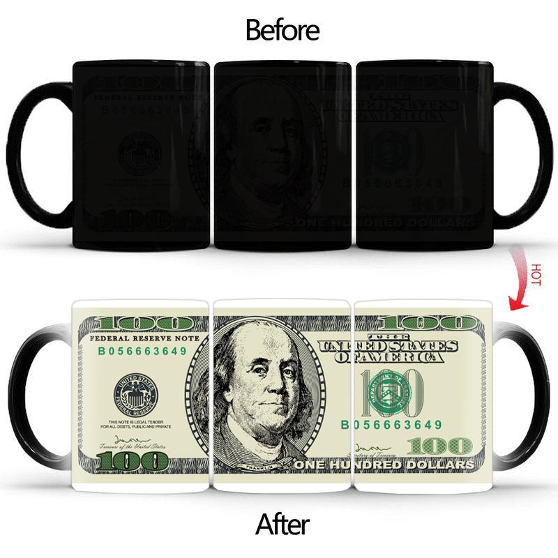 Creative dollar pattern Cup BSKT-237 Hot Reaction Coffee Cup Creative Color Changing Ceramic Magic Tea Milk Coffee Mug Funny Gif
Creative dollar pattern Cup BSKT-237 Hot Reaction Coffee Cup Creative Color Changing Ceramic Magic Tea Milk Coffee Mug Funny Gif