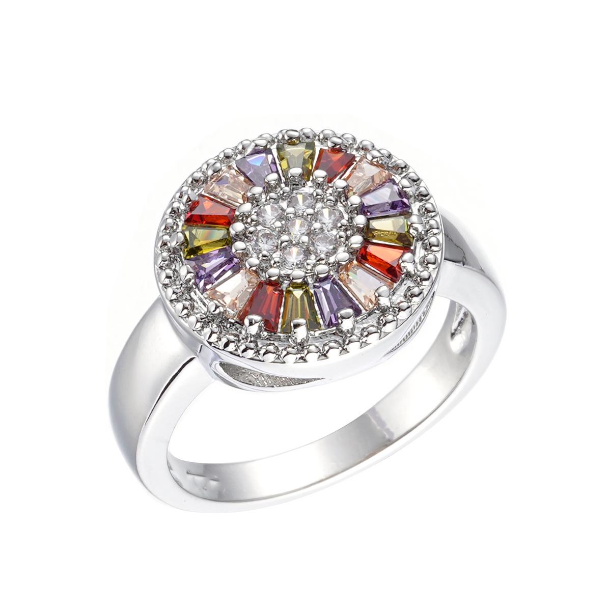 Кольцо с цветком из радужного циркона - Популярное многоцветное украшение для женщин Size 6
Кольцо с цветком из радужного циркона - Популярное многоцветное украшение для женщин Size 6