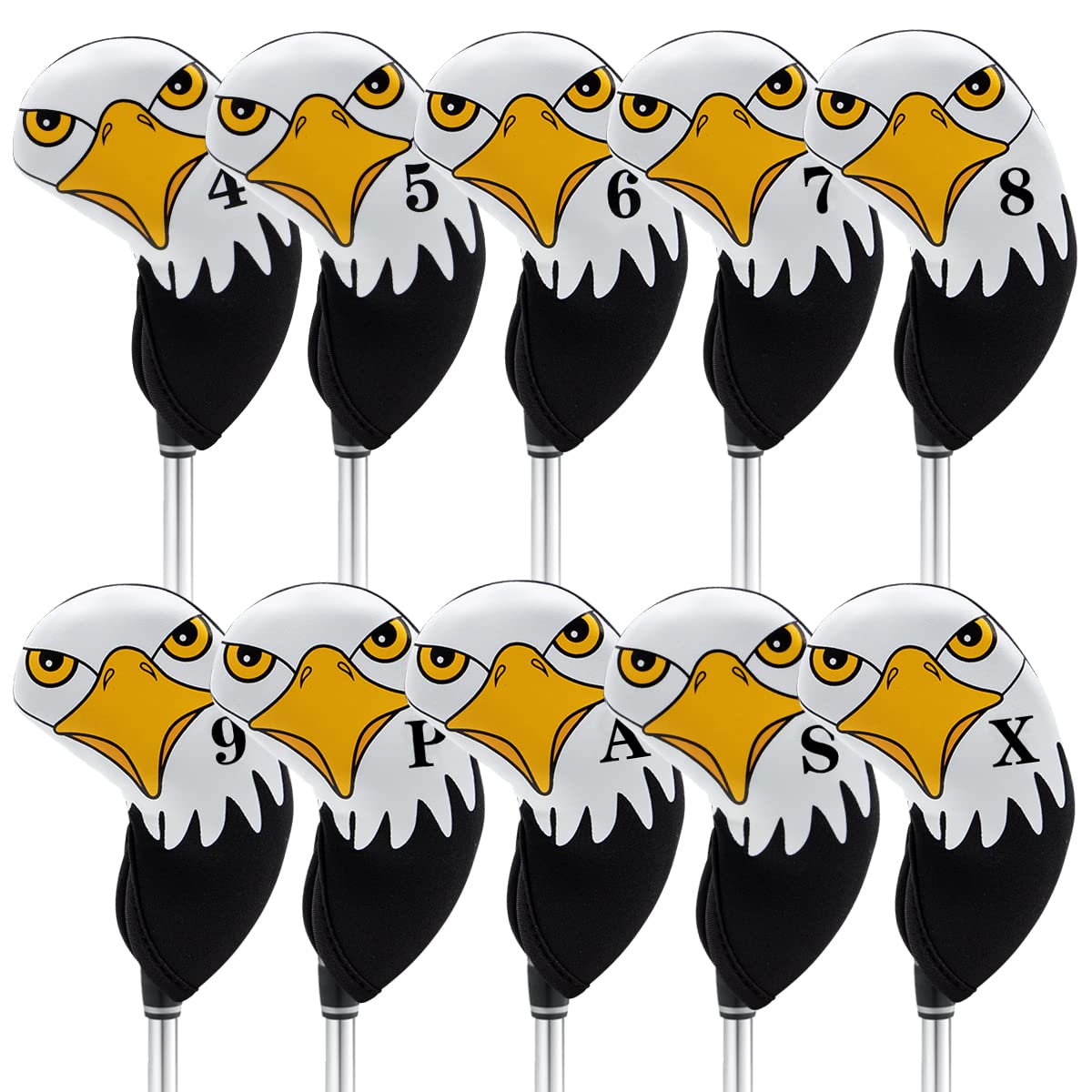 Golf Head Cover Iron Cover for Irons Made of Neoprene Stretchable Numbered 10 Piece Set X Eagle 4-9 P, A, S,
Golf Head Cover Iron Cover for Irons Made of Neoprene Stretchable Numbered 10 Piece Set X Eagle 4-9 P, A, S,