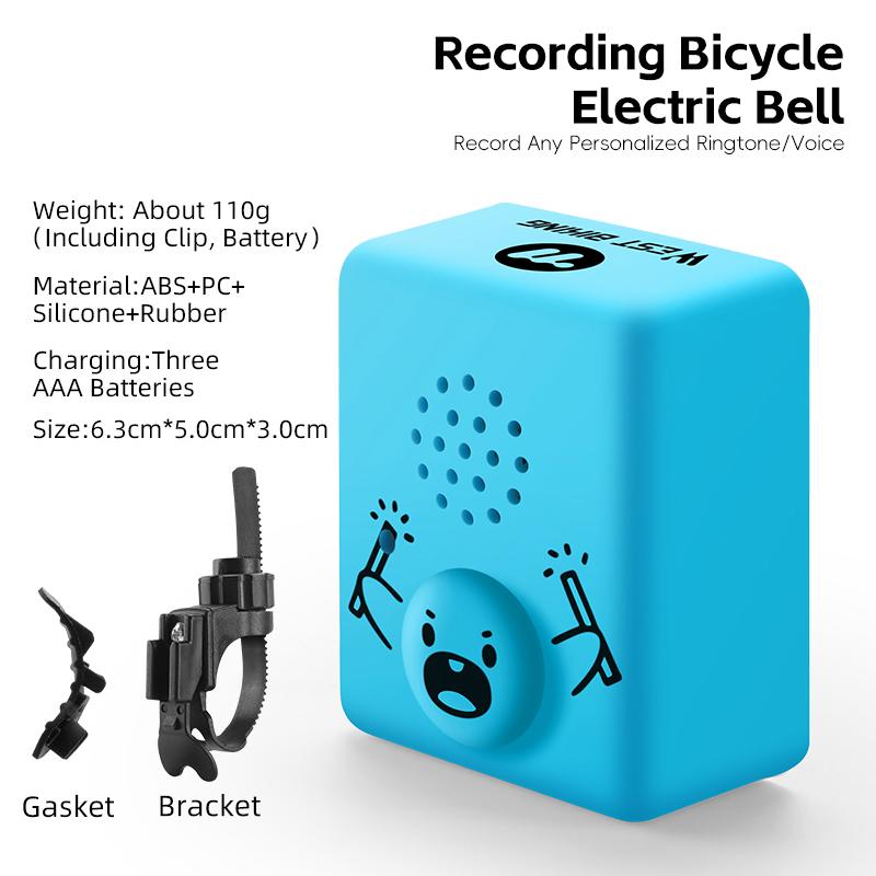 WEST BIKING 120dB Bike Bell Audio Recording Electric Horn for Mountain Bike Electronic Bicycle ( with Battery ) Pink
WEST BIKING 120dB Bike Bell Audio Recording Electric Horn for Mountain Bike Electronic Bicycle ( with Battery ) Pink