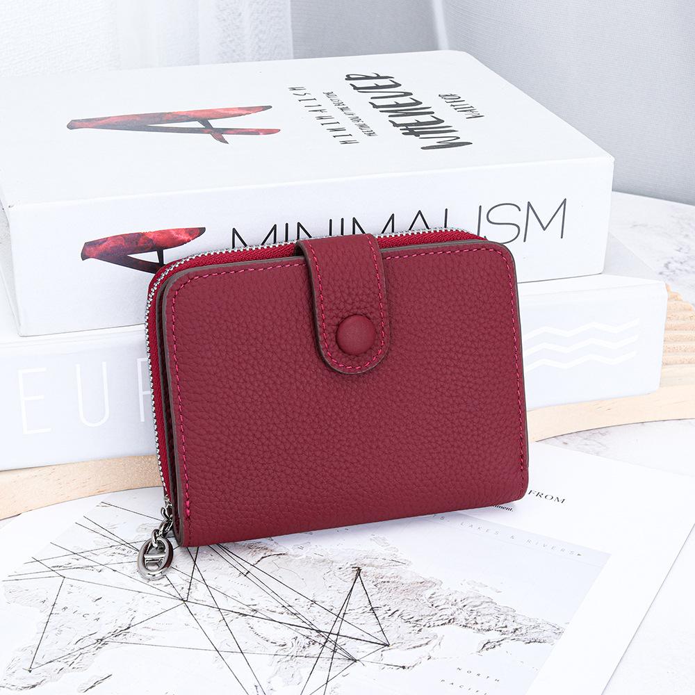 Genuine Leather Mini Wallet - Snap Button & Zipper Bifold Card Wallets, Compact Slim Purse with Multi-Card Slots for Women бордовий
Genuine Leather Mini Wallet - Snap Button & Zipper Bifold Card Wallets, Compact Slim Purse with Multi-Card Slots for Women бордовий
