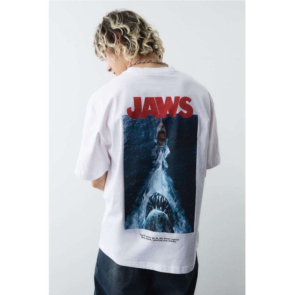 HM Свободная футболка белого цвета Jaws
HM Свободная футболка белого цвета Jaws