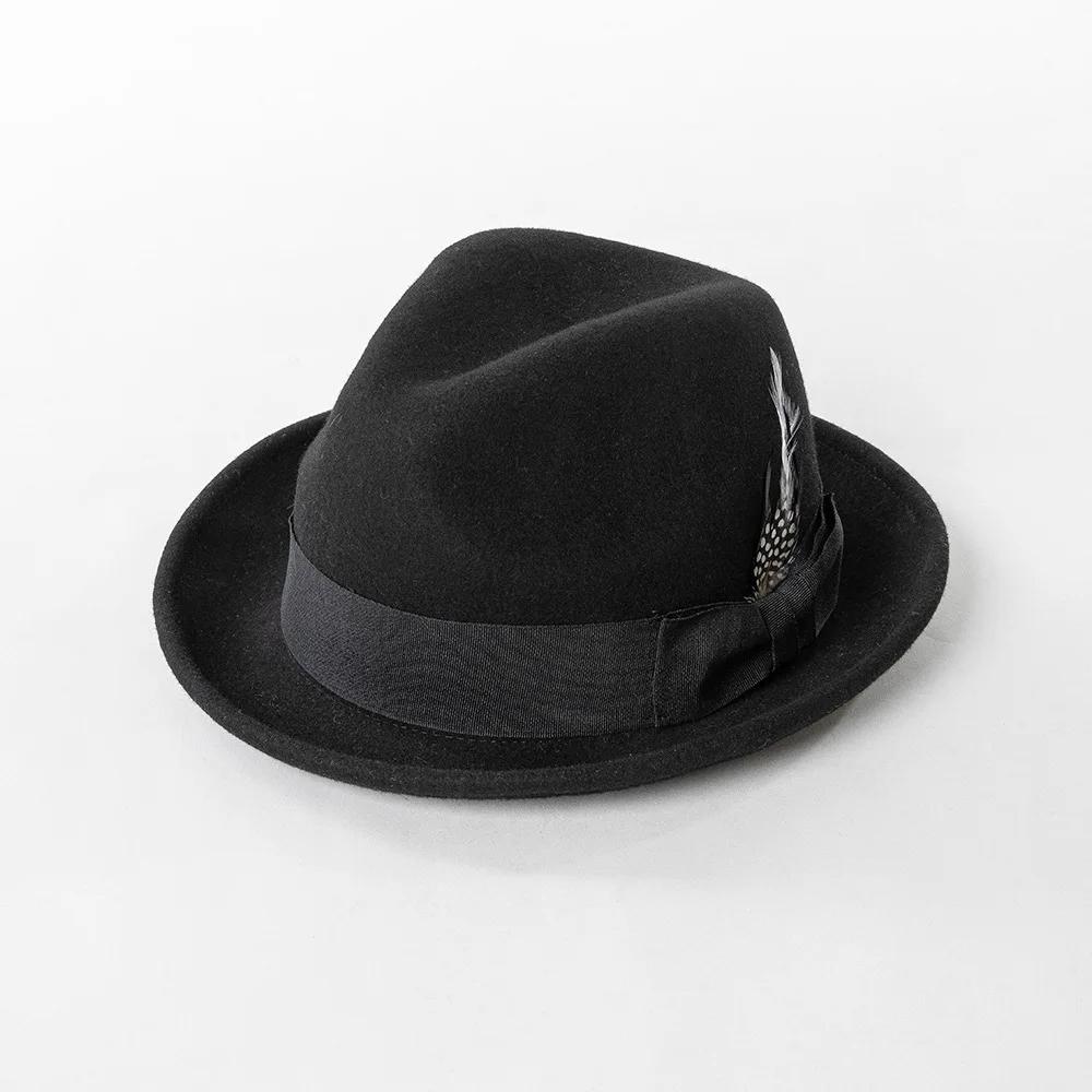 Fashion Wool Fedora European American Autumn Winter Retro Feather Ribbon Wool Rolled Edge Small Hat Outdoor Warm Felt Jazz Hat M 57cm чорний
Fashion Wool Fedora European American Autumn Winter Retro Feather Ribbon Wool Rolled Edge Small Hat Outdoor Warm Felt Jazz Hat M 57cm чорний