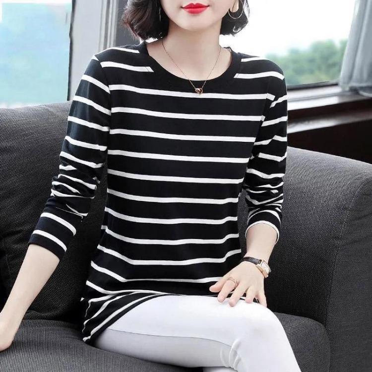 Casual Striped Pullover Shirt Long Sleeved Round Neck Tops for Women Slim Fit XXXXXL чорний
Casual Striped Pullover Shirt Long Sleeved Round Neck Tops for Women Slim Fit XXXXXL чорний