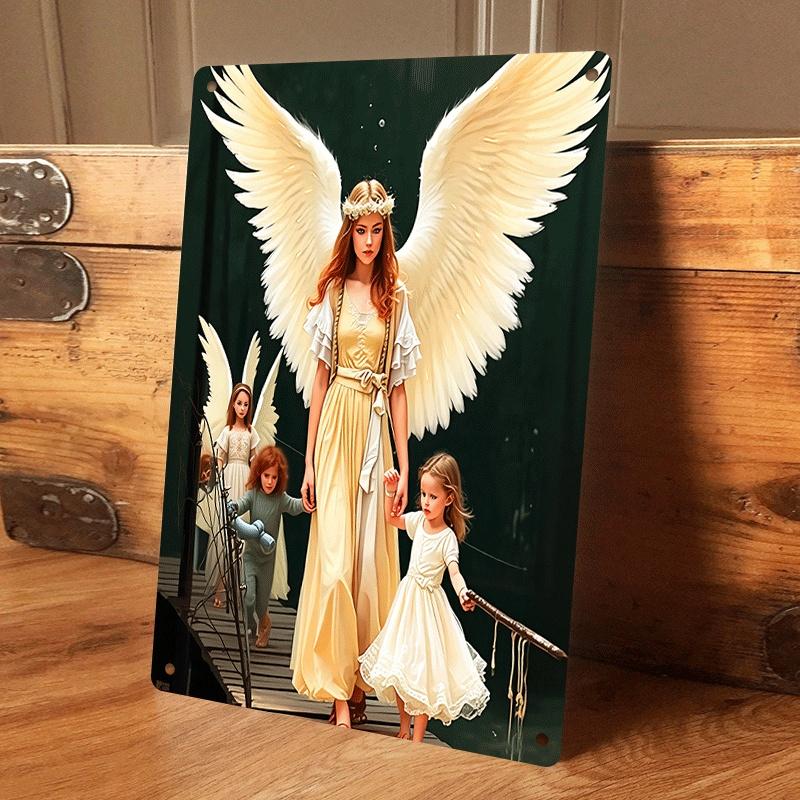1 piece of tin wall hanging depicting a heartwarming scene of guardian angels and children. Suitable for home wall decoration, l (as the picture,20x30cm)
1 piece of tin wall hanging depicting a heartwarming scene of guardian angels and children. Suitable for home wall decoration, l (as the picture,20x30cm)
