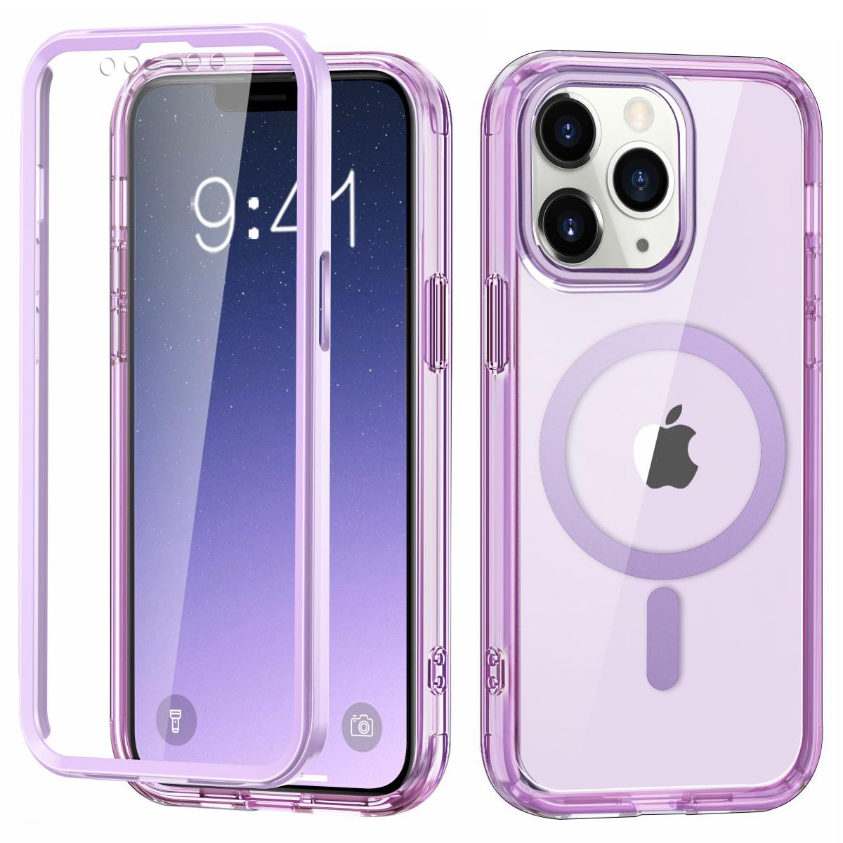 For iPhone 11 Pro Max Case Compatible with MagSafe Front/Back Full Protection Clear Phone Case Light Purple
For iPhone 11 Pro Max Case Compatible with MagSafe Front/Back Full Protection Clear Phone Case Light Purple