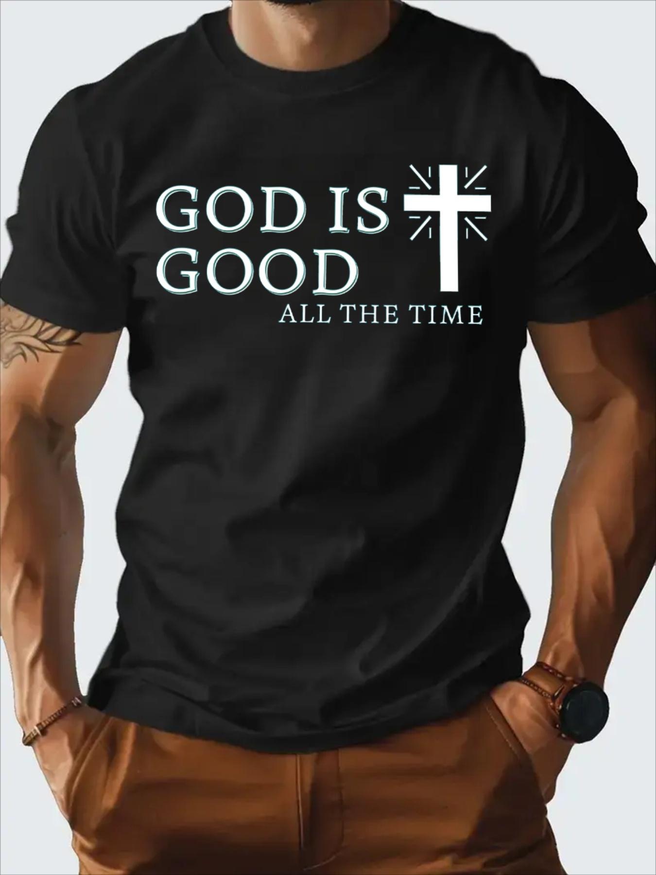 Mens Tshirt Minimalist Design Print 100 Cotton Mens Top God is Good All The Time Faith Print Short Sleeve TShirt 4XL
Mens Tshirt Minimalist Design Print 100 Cotton Mens Top God is Good All The Time Faith Print Short Sleeve TShirt 4XL