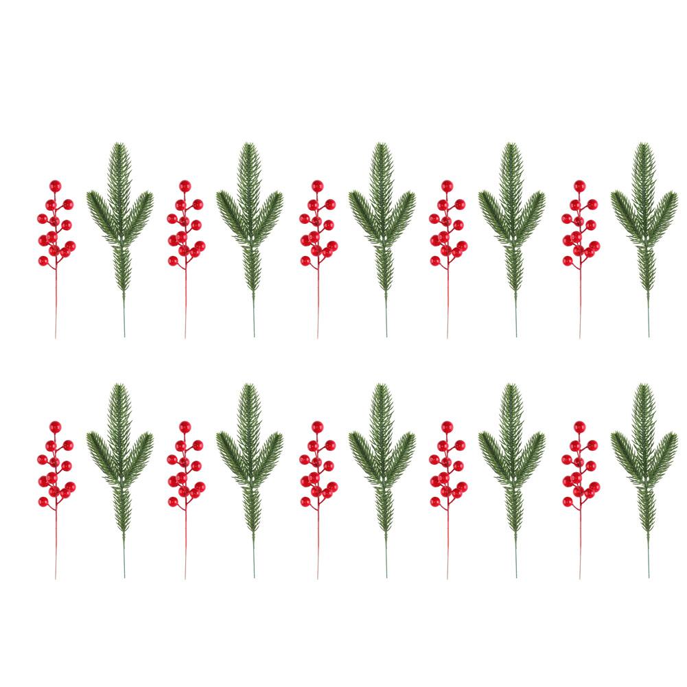 Christmas Artificial Pine Branch with Red Berries Green Stem Plastic Foam for Home and Tabletop Holiday Displays
Christmas Artificial Pine Branch with Red Berries Green Stem Plastic Foam for Home and Tabletop Holiday Displays