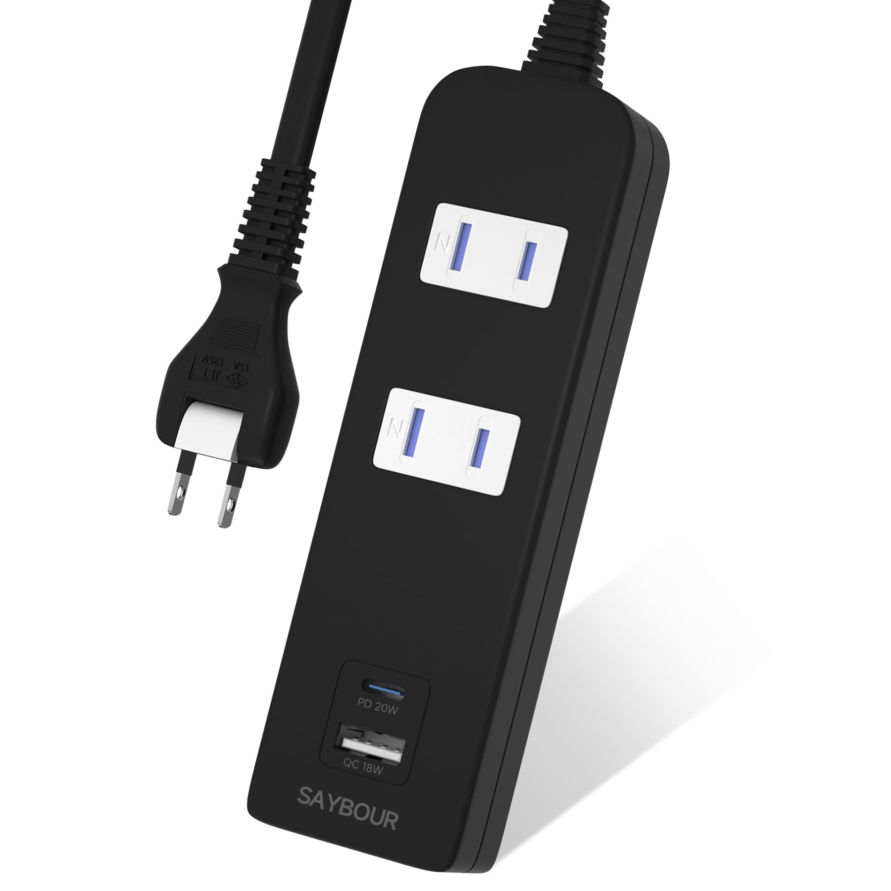 SAYBOUR Power Strip with 2 Outlets + 2 USB Ports (Type-A + Type-C), PD & QC Compatible, Fast Charging, Stylish Design, Dustproof Shutters, Surge Prote
SAYBOUR Power Strip with 2 Outlets + 2 USB Ports (Type-A + Type-C), PD & QC Compatible, Fast Charging, Stylish Design, Dustproof Shutters, Surge Prote