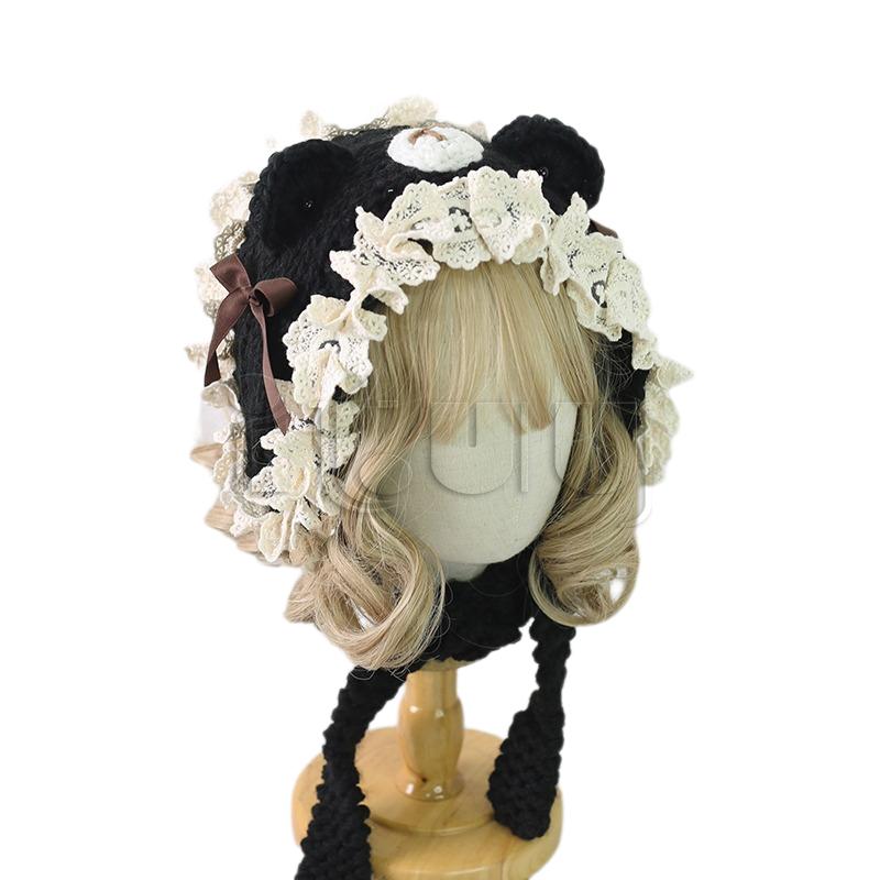 Handmade Knitted Hat Women Girls Lolita Cat Ear Lace Trim Bow Sweet Warm Cap Winter Fashion Kawaii Knitting Accessory чёрный
Handmade Knitted Hat Women Girls Lolita Cat Ear Lace Trim Bow Sweet Warm Cap Winter Fashion Kawaii Knitting Accessory чёрный