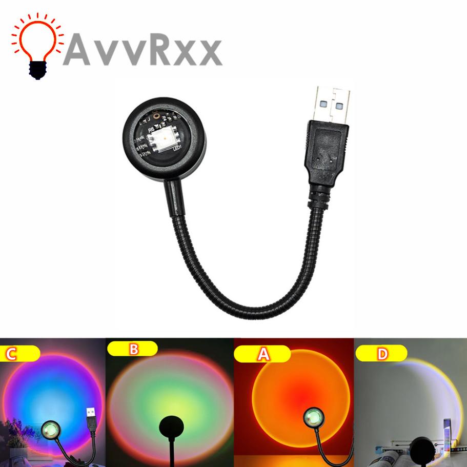 AvvRxx USB Sunset Lamp LED Rainbow Neon Night Light Projector Photography Wall Atmosphere Lighting For Bedroom
AvvRxx USB Sunset Lamp LED Rainbow Neon Night Light Projector Photography Wall Atmosphere Lighting For Bedroom