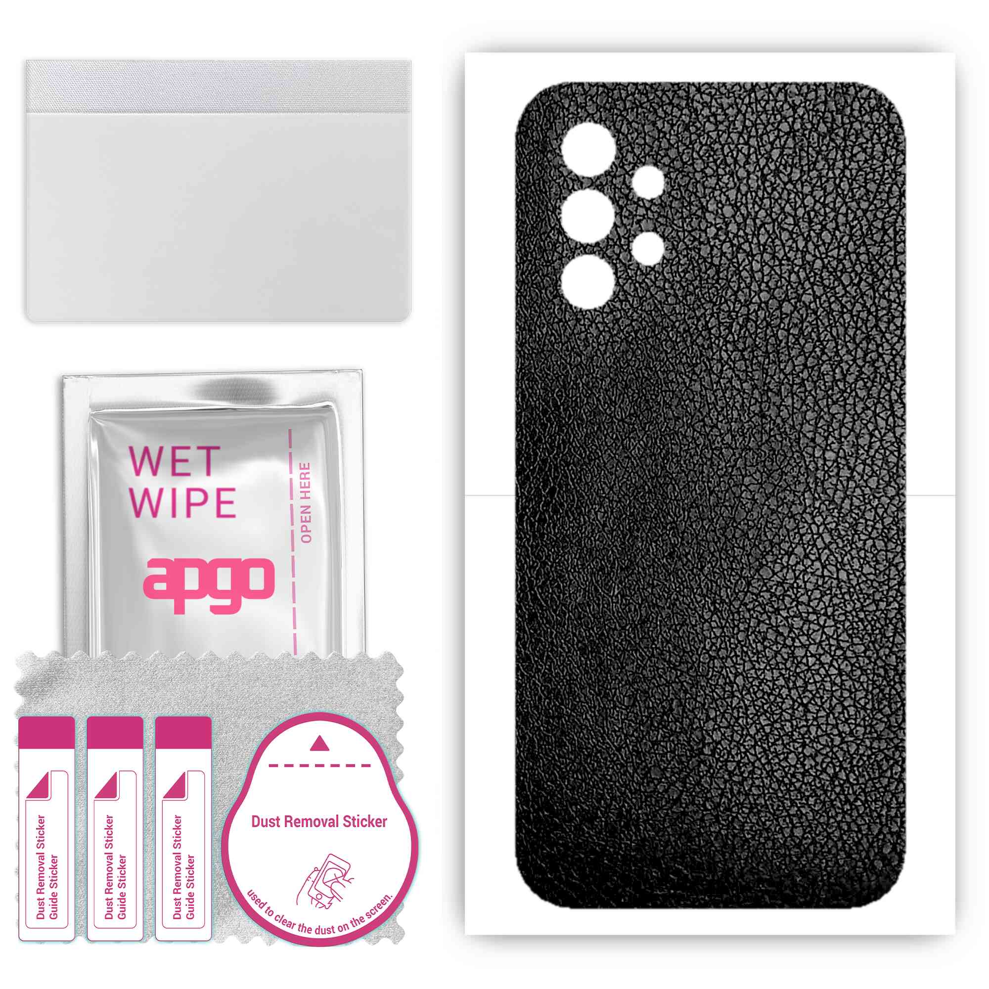 apgo Protective Skin Sticker for the back compatible with Samsung Galaxy A13, Wrap Film, Foil, Vinyl - Pattern Black Leather
apgo Protective Skin Sticker for the back compatible with Samsung Galaxy A13, Wrap Film, Foil, Vinyl - Pattern Black Leather