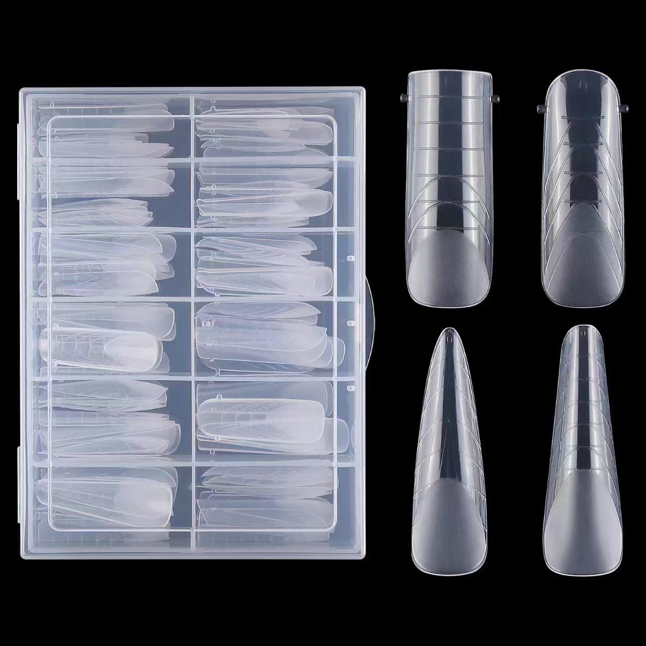 96-Piece Boxed Crystal Nail Extension Molds with Scale, Frosted, 4 Styles, Paperless Modeling Gel.
96-Piece Boxed Crystal Nail Extension Molds with Scale, Frosted, 4 Styles, Paperless Modeling Gel.