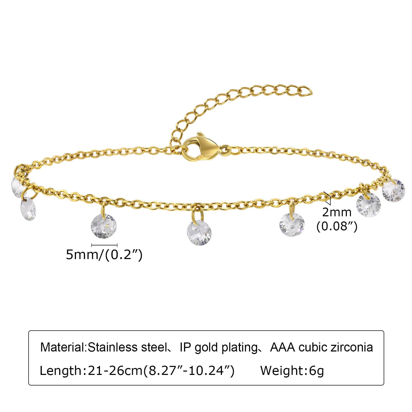 Stainless Steel, Anklet Summer Dream Rainbow Diamond Necklace Girl Small Fresh Titanium Steel Plated 18K Gold
Stainless Steel, Anklet Summer Dream Rainbow Diamond Necklace Girl Small Fresh Titanium Steel Plated 18K Gold