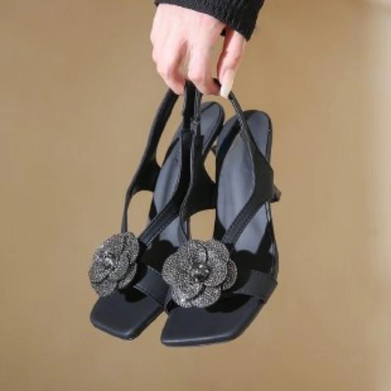 High Heels Luxury Summer Sandals Flower Crystal Fine Heels Square Toe Open Toe Sexy Party Shoes 39
High Heels Luxury Summer Sandals Flower Crystal Fine Heels Square Toe Open Toe Sexy Party Shoes 39