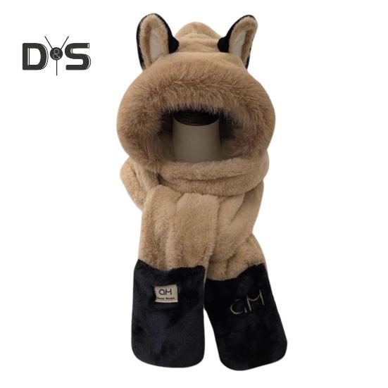 Женская зимняя шапка-шарф с перчатками 3 в 1, дизайн, толстый плюш, украшение в виде лисьих ушей, пушистый искусственный мех, полная защита, ветрозащита, реквизит для фотосъемки на свежем воздухе хаки
Женская зимняя шапка-шарф с перчатками 3 в 1, дизайн, толстый плюш, украшение в виде лисьих ушей, пушистый искусственный мех, полная защита, ветрозащита, реквизит для фотосъемки на свежем воздухе хаки