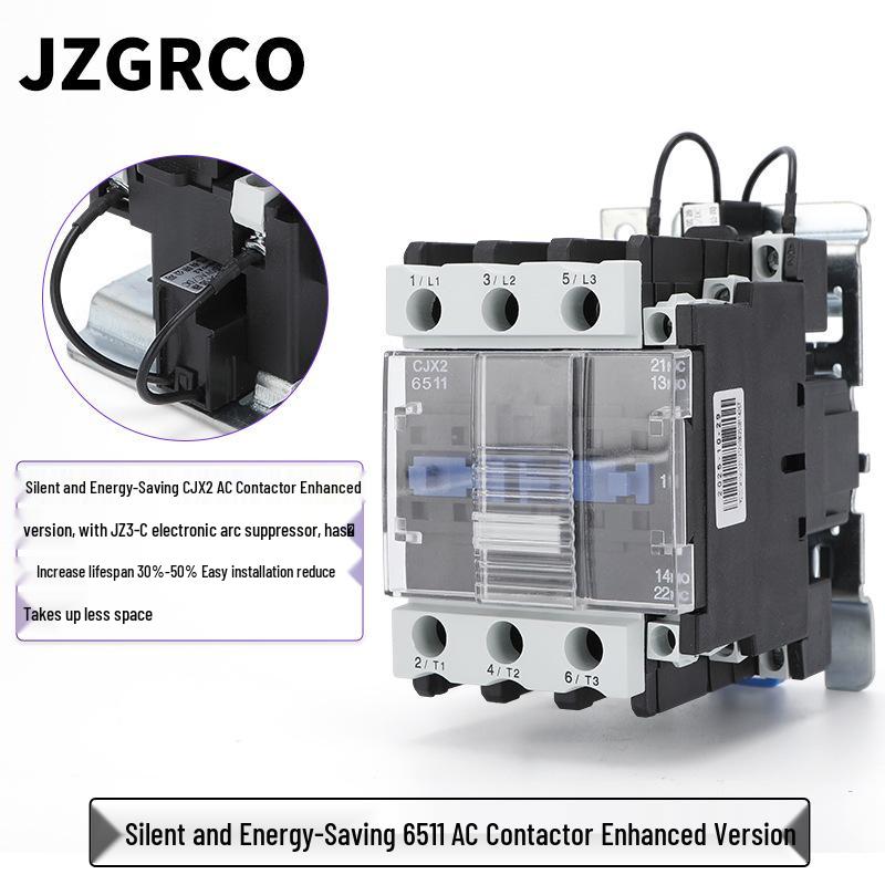 CJX2-6511 Energy-Saving AC Contactor with JZ6-B Arc Extinguisher, 220v/380v
CJX2-6511 Energy-Saving AC Contactor with JZ6-B Arc Extinguisher, 220v/380v