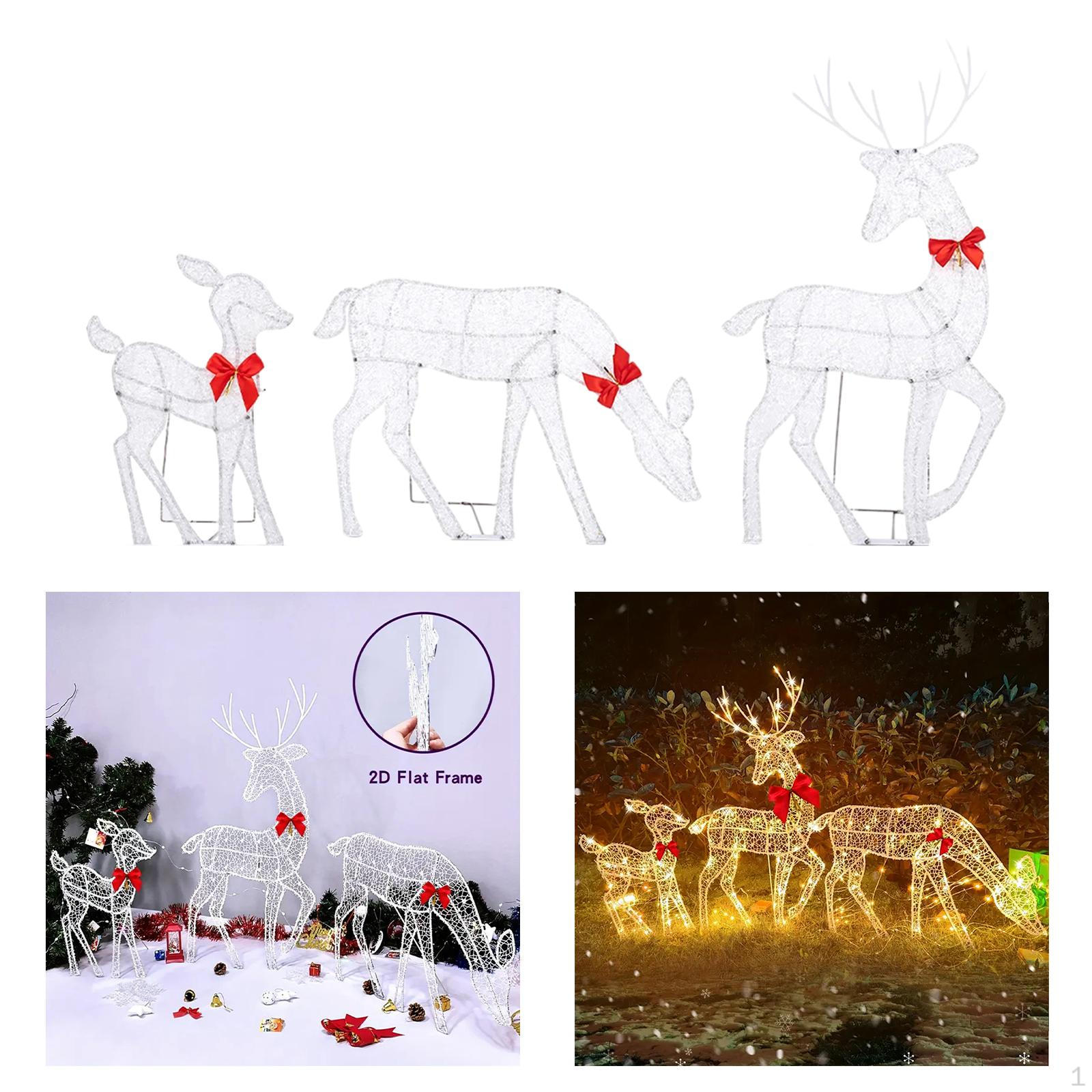 3 Piece Christmas Reindeer Decoration Yard Ornament Lighted Deer Set for Patio Festival
3 Piece Christmas Reindeer Decoration Yard Ornament Lighted Deer Set for Patio Festival