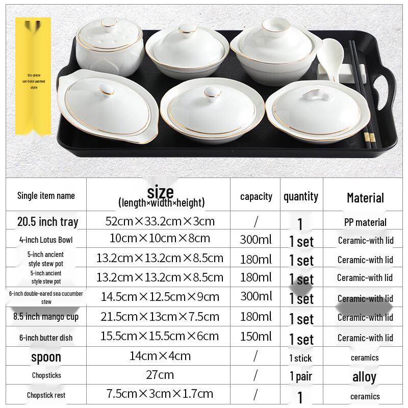 Gold Rim Ceramic Tableware Set
Gold Rim Ceramic Tableware Set