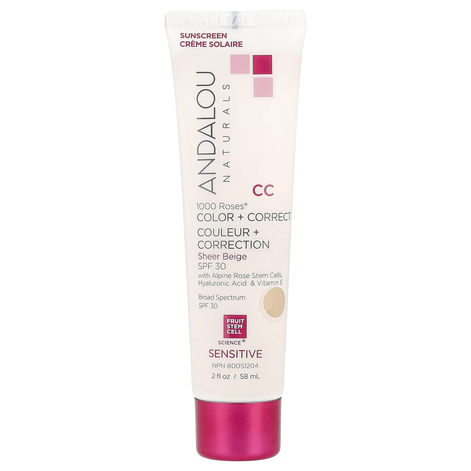 1000 Roses®, Color + Correct, Для чувствительной кожи, SPF 30, Полупрозрачный бежевый, 58 мл (2 жидких унции)
1000 Roses®, Color + Correct, Для чувствительной кожи, SPF 30, Полупрозрачный бежевый, 58 мл (2 жидких унции)