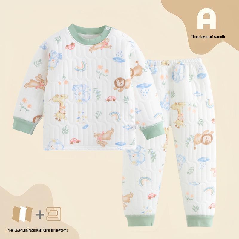Children s Three-Layer Quilted Cotton Sleeveless Set: Warm Autumn/Winter Underwear and Pants for Boys and Girls Size 90: 75-85 cm
Children s Three-Layer Quilted Cotton Sleeveless Set: Warm Autumn/Winter Underwear and Pants for Boys and Girls Size 90: 75-85 cm
