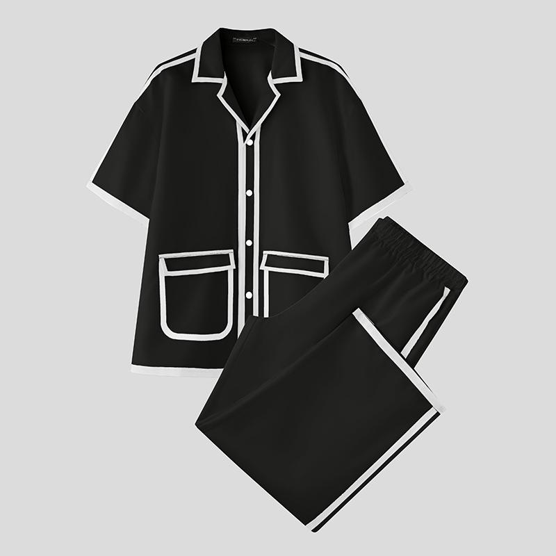 INCERUN 2 шт. Мужские футболки с коротким рукавом и полосатой вставкой и комплекты нарядов с длинными брюками 3XL чёрный
INCERUN 2 шт. Мужские футболки с коротким рукавом и полосатой вставкой и комплекты нарядов с длинными брюками 3XL чёрный