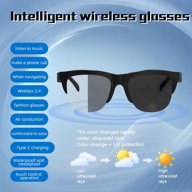 F02 Bluetooth Smart Glasses: Audio, Color-Changing, Call-Ready, Music-Streaming, Sporty, Cycling, Light-Sensitive
F02 Bluetooth Smart Glasses: Audio, Color-Changing, Call-Ready, Music-Streaming, Sporty, Cycling, Light-Sensitive