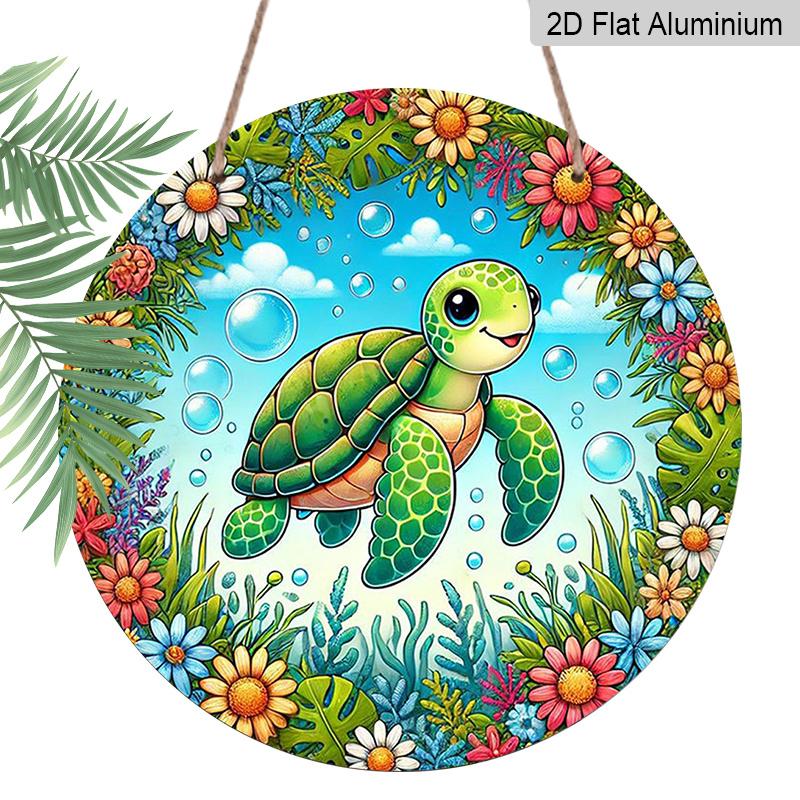 2D Flat - A 1pc 7.87*7.87In/20X20Cm 2D Flat Round Sign Featuring a Cute Cartoon Turtle And Floral Retro Decor, Representing Marine Life And 1pc
2D Flat - A 1pc 7.87*7.87In/20X20Cm 2D Flat Round Sign Featuring a Cute Cartoon Turtle And Floral Retro Decor, Representing Marine Life And 1pc