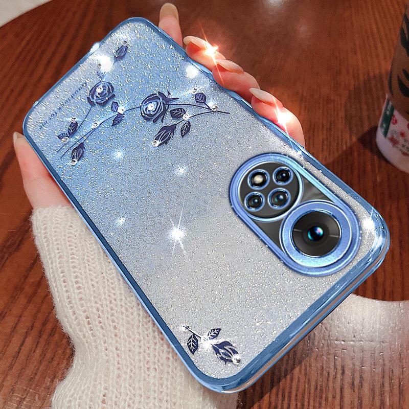 KADEM Flower Pattern Decor Phone Case for Honor 50,Rhinestone Gradient Color Glitter Powder Anti-scratch TPU Back Cover Blue
KADEM Flower Pattern Decor Phone Case for Honor 50,Rhinestone Gradient Color Glitter Powder Anti-scratch TPU Back Cover Blue