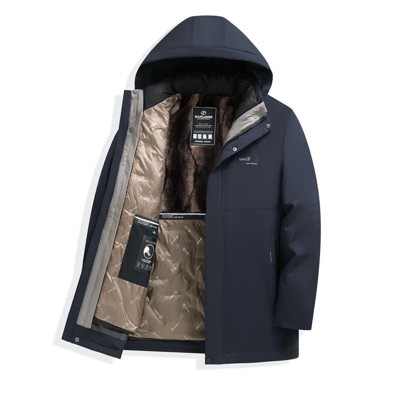 Black Duck Down Hooded Jacket for Men, Liner Detachable, Business & Casual Style for Middle-Aged & Elderly. 5XL темно-синього кольору
Black Duck Down Hooded Jacket for Men, Liner Detachable, Business & Casual Style for Middle-Aged & Elderly. 5XL темно-синього кольору
