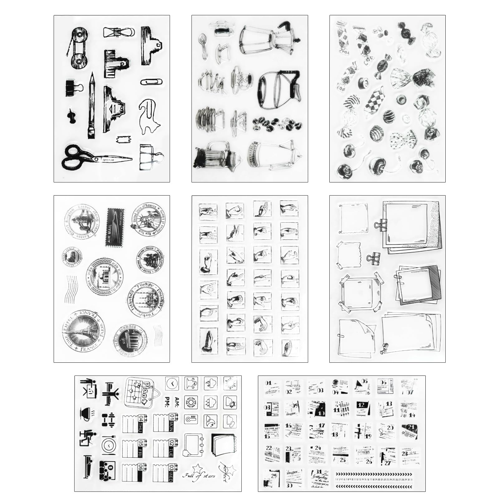 seimeinoki Набор прозрачных штампов из 8 штук Юбилейные прозрачные штампы Силиконовый материал Мемо Календарь Конфета Кофеварка Прозрачная печать Создание дневника
seimeinoki Набор прозрачных штампов из 8 штук Юбилейные прозрачные штампы Силиконовый материал Мемо Календарь Конфета Кофеварка Прозрачная печать Создание дневника