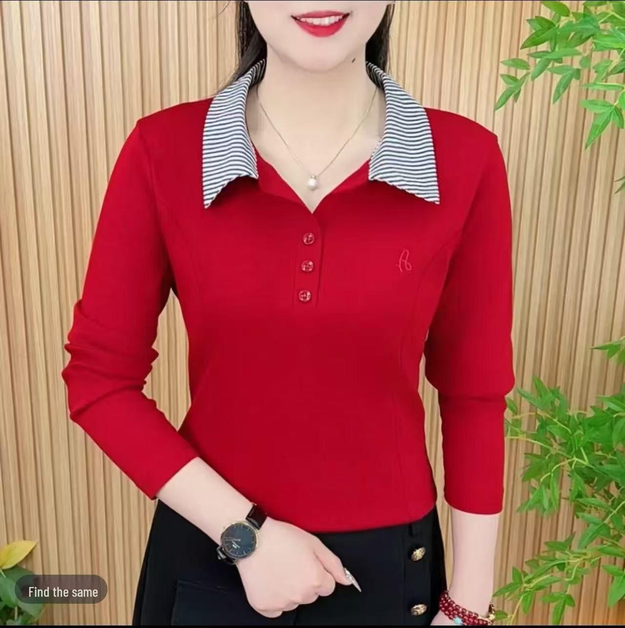 Women s High-End Long-Sleeve Polo: 2025 Spring/Autumn, Turn-Down Collar, Solid Color, Versatile Top for Mother s Wear 4XL
Women s High-End Long-Sleeve Polo: 2025 Spring/Autumn, Turn-Down Collar, Solid Color, Versatile Top for Mother s Wear 4XL