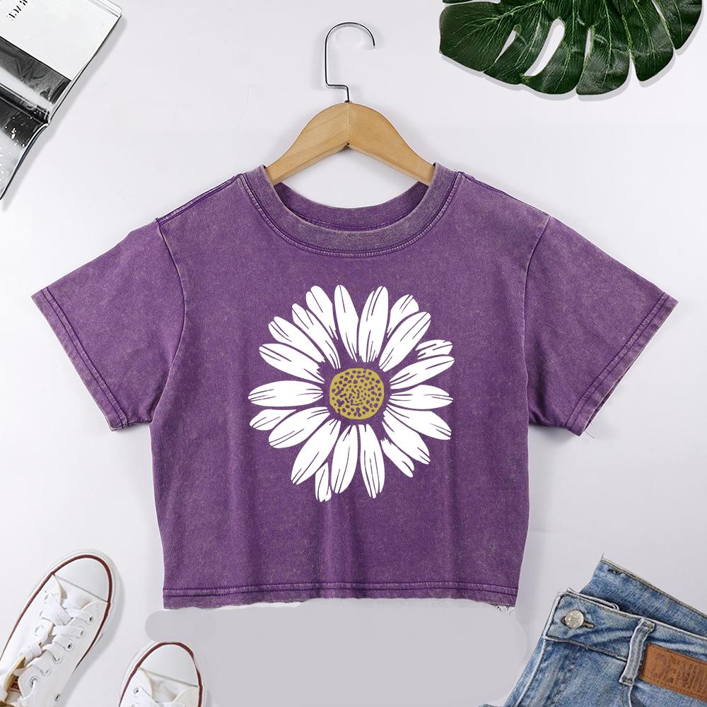 Simple Beautiful Sunflower Printed Lace Washed Crop T Shirt Woman Summer Cotton Sportswear Hip Hop Fitness Female T-Shirts M
Simple Beautiful Sunflower Printed Lace Washed Crop T Shirt Woman Summer Cotton Sportswear Hip Hop Fitness Female T-Shirts M