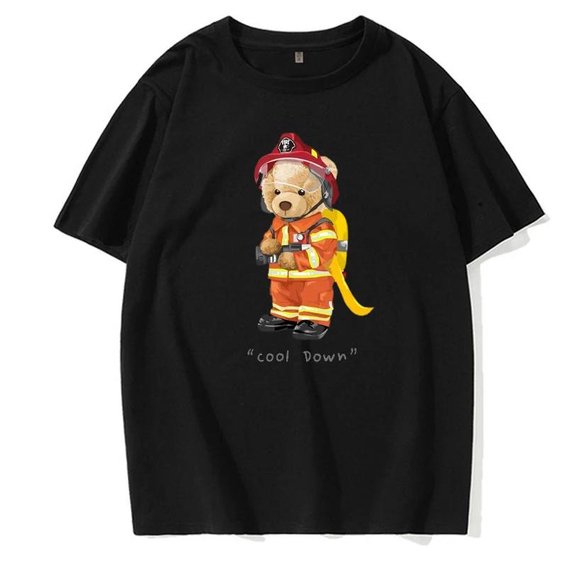 Firefighter Teddy Bear Cool Letter Pattern Tshirt Creative Unisex Street Clothing Top Summer Mens Clothing Fashion Tshirt S
Firefighter Teddy Bear Cool Letter Pattern Tshirt Creative Unisex Street Clothing Top Summer Mens Clothing Fashion Tshirt S